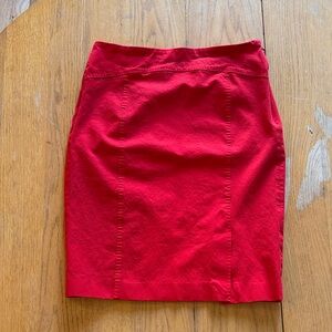Banana Republic High Waisted Vibrant Red Pencil Skirt